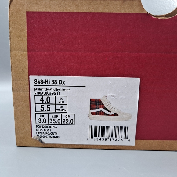 New Vans x Pendleton Sk8-Hi Top 38 DX Anaheim Factory Royal Stewart Tartan - Picture 9 of 9